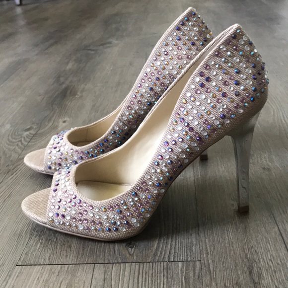 INC International Concepts Shoes - Rhinestone Nude Heels 🤍💎💗